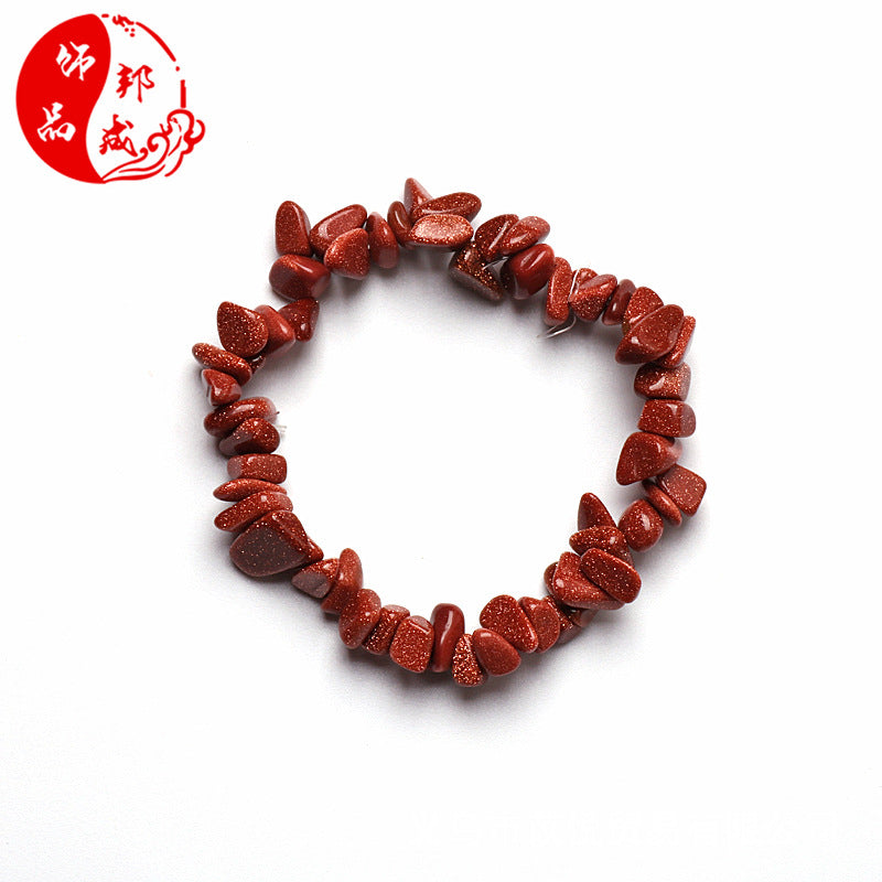 Wholesale 5pcs natural crystal gravel elastic bracelet colorful gravel bracelet